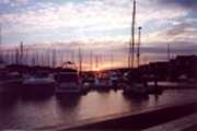 Sunset across Port Solent viewed from The Mermaid Pub
