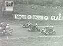 Nev and Bev first off the line at Cadwell Park.  Pete Hockley immediately to his left.  Crickie behind him